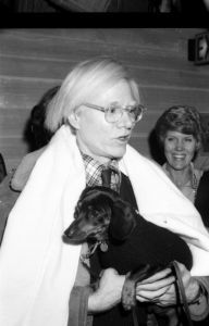 Andy Warhol with dachshund